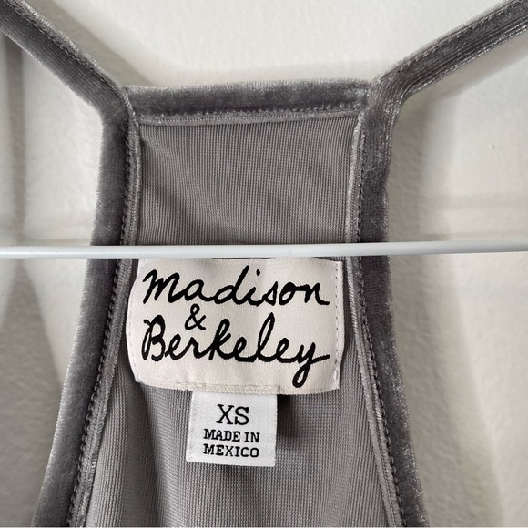 Madison & Berkeley Grey Velvet Bodysuit - Picture 8 of 8